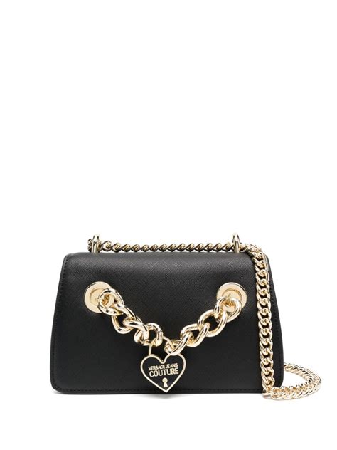 versace jeansembroidered chain crossbody bag black|Versace Crossbody Bags Handbags .